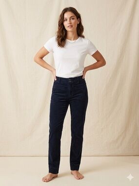 Anthropologie Straight-Leg Corduroy Jeans in Navy
